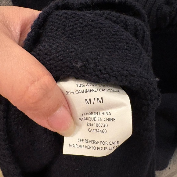 Vince Women's Tricolor Block Wool & Cashmere Turtleneck Sweater Charcoal Medium - Picture 2 of 3